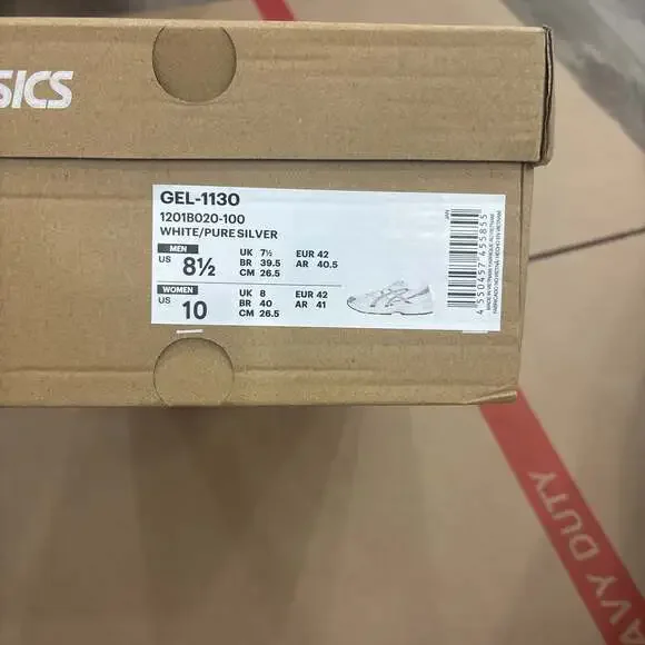 ASICS GEL-1130 White Pure Silver Running Shoes Women's Size 10 - Picture 4 of 4